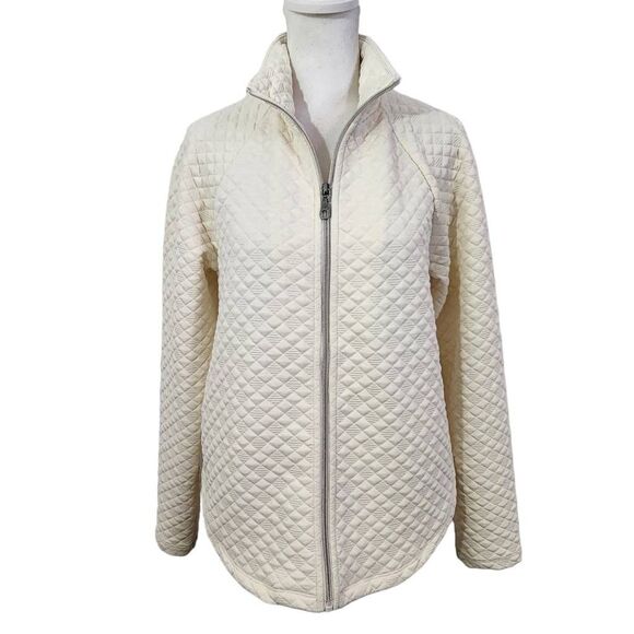 Isaac Mizrahi Cream Quilted Jacket Size XXS Ivory Lightweight Jacket - Picture 1 of 7